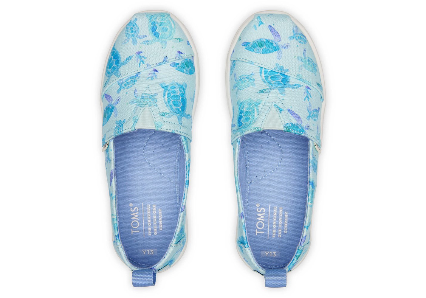 Toms Espadryle Dziecięce Niebieskie/Białe - Alpargata Youth Sea Turtles - 36NCMRGSU